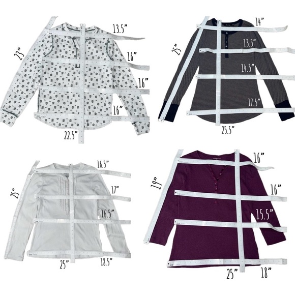 Vintage Y2K 3 Multicolor Long Sleeve Henley Tops Bundle Lot - Picture 9 of 11